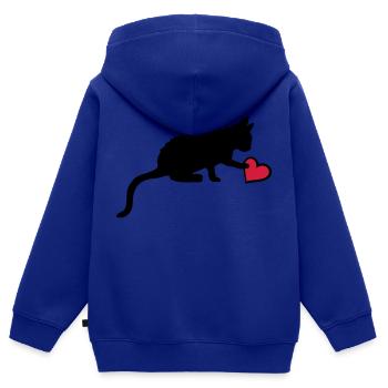 Cute kitten touches heart - Kids Premium Organic Zip-up Hoodie - royal blue - Back - AI Model Kid Male (0cm)
