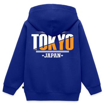 Tokyo Japon - Sweat Premium à capuche zippé enfant bio - bleu roi - Dos - AI Model Kid Male (0cm)