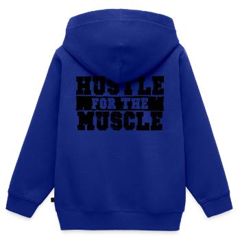 HEKTIK FÜR DEN MUSKEL - Kinder Premium Organic Zip Hoodie - Royalblau - Hinten - AI Model Kid Male (0cm)