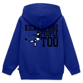 Kickers Are People Too 11 - Kids Premium Organic Zip-up Hoodie - royal blue - Back - AI Model Kid Male (0cm)