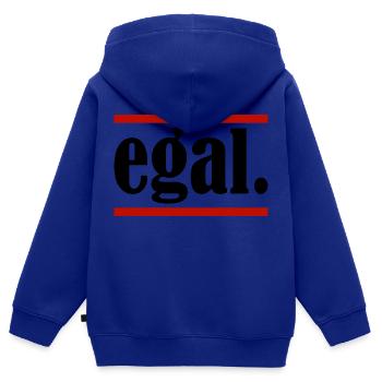egal. - Kinder Premium Organic Zip Hoodie - Royalblau - Hinten - AI Model Kid Male (0cm)