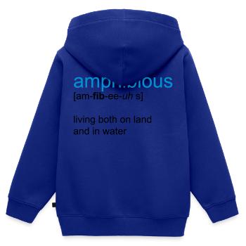 nager - Sweat Premium à capuche zippé enfant bio - bleu roi - Dos - AI Model Kid Male (0cm)