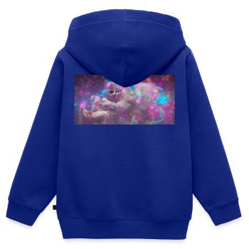Space Cat - Kinder Premium Organic Zip Hoodie - Royalblau - Hinten - AI Model Kid Male (0cm)