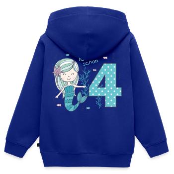 4. Geburtstag - niedliche Meerjungfrau Geschenk - Kinder Premium Organic Zip Hoodie - Royalblau - Hinten - AI Model Kid Male (0cm)