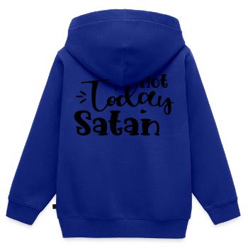 Not Today Satan - Kinder Premium Organic Zip Hoodie - Royalblau - Hinten - AI Model Kid Male (0cm)