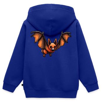 Flughund erinnert an retro Videospiel 8 Bit Grafik - Kinder Premium Organic Zip Hoodie - Royalblau - Hinten - AI Model Kid Male (0cm)