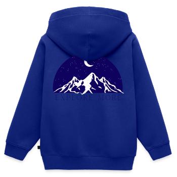 Mehr erfahren - Kinder Premium Organic Zip Hoodie - Royalblau - Hinten - AI Model Kid Male (0cm)