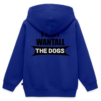 Dog Hund - Kinder Premium Organic Zip Hoodie - Royalblau - Hinten - AI Model Kid Male (0cm)