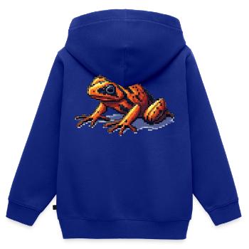 Poison dart frog in retro 8 bit pixel graphics - Kids Premium Organic Zip-up Hoodie - royal blue - Back - AI Model Kid Male (0cm)