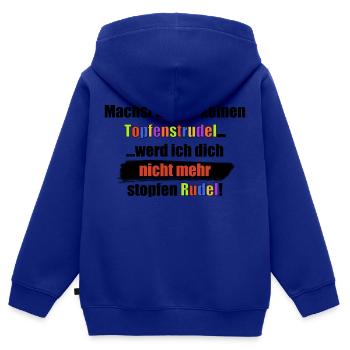 Fürn Rudl - Kinder Premium Organic Zip Hoodie - Royalblau - Hinten - AI Model Kid Male (0cm)