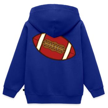 Ballsport - Kinder Premium Organic Zip Hoodie - Royalblau - Hinten - AI Model Kid Male (0cm)