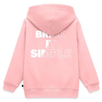 Briquer c’est simple - Sweat Premium à capuche zippé enfant bio - rose - Dos - AI Model Kid Female (0cm)
