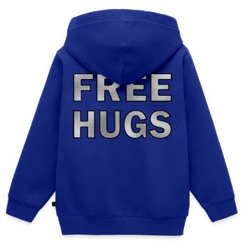 Free Hugs Silber - Kinder Premium Organic Zip Hoodie - Royalblau - Hinten - AI Model Kid Male (0cm)