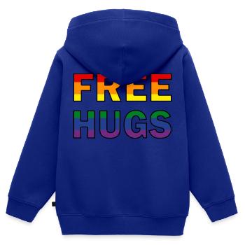 Free Hugs Regenbogenfahne - Kinder Premium Organic Zip Hoodie - Royalblau - Hinten - AI Model Kid Male (0cm)
