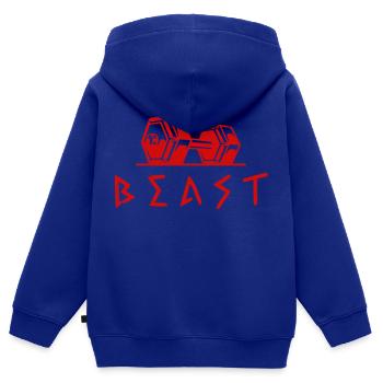 Gym Beast - Kinder Premium Organic Zip Hoodie - Royalblau - Hinten - AI Model Kid Male (0cm)
