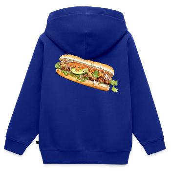 Banh Mi Sandwich - Kinder Premium Organic Zip Hoodie - Royalblau - Hinten - AI Model Kid Male (0cm)