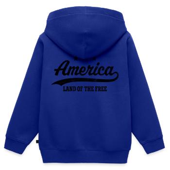 Amerika Land der Freiheit - Kinder Premium Organic Zip Hoodie - Royalblau - Hinten - AI Model Kid Male (0cm)