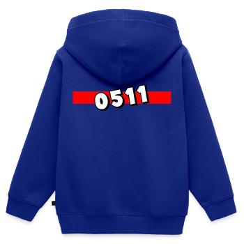 0511 - Vorwahl Hannover - Telefon - telefonieren - Kinder Premium Organic Zip Hoodie - Royalblau - Hinten - AI Model Kid Male (0cm)