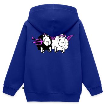 2 Schafe Engel Teufel Satan Hölle Böse Himmel Gut - Kinder Premium Organic Zip Hoodie - Royalblau - Hinten - AI Model Kid Male (0cm)