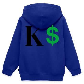 Buchstabe k Dollar - Kinder Premium Organic Zip Hoodie - Royalblau - Hinten - AI Model Kid Male (0cm)