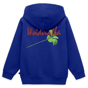 Waldviertler Glueck - Kinder Premium Organic Zip Hoodie - Royalblau - Hinten - AI Model Kid Male (0cm)