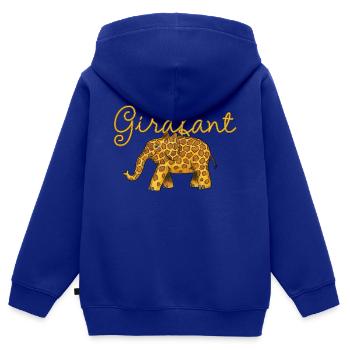Girafant - Sweat Premium à capuche zippé enfant bio - bleu roi - Dos - AI Model Kid Male (0cm)