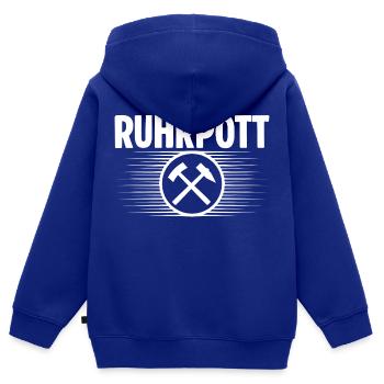 Ruhrpott Glueck auf - Kinder Premium Organic Zip Hoodie - Royalblau - Hinten - AI Model Kid Male (0cm)