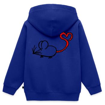 Mausi-Herz - Kinder Premium Organic Zip Hoodie - Royalblau - Hinten - AI Model Kid Male (0cm)