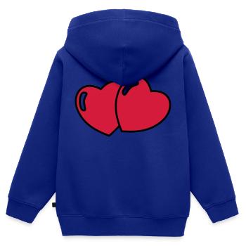 cœur - Sweat Premium à capuche zippé enfant bio - bleu roi - Dos - AI Model Kid Male (0cm)
