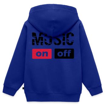 musique - Sweat Premium à capuche zippé enfant bio - bleu roi - Dos - AI Model Kid Male (0cm)