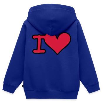 i love - Kinder Premium Organic Zip Hoodie - Royalblau - Hinten - AI Model Kid Male (0cm)