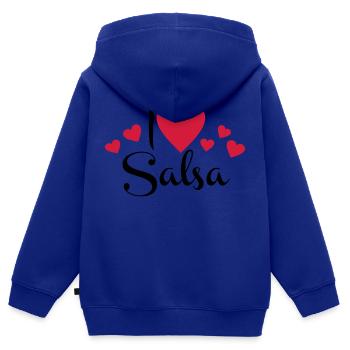 salsa - Kinder Premium Organic Zip Hoodie - Royalblau - Hinten - AI Model Kid Male (0cm)