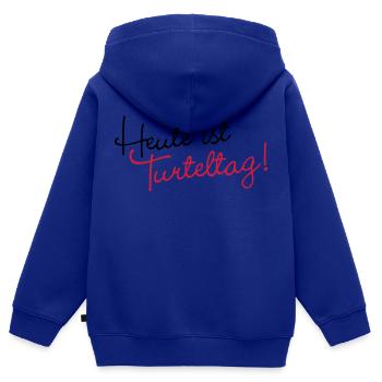 Heute ist Turteltag - Kinder Premium Organic Zip Hoodie - Royalblau - Hinten - AI Model Kid Male (0cm)