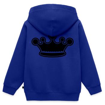 Crown de - Kinder Premium Organic Zip Hoodie - Royalblau - Hinten - AI Model Kid Male (0cm)