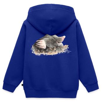 Maulwurf - Kinder Premium Organic Zip Hoodie - Royalblau - Hinten - AI Model Kid Male (0cm)