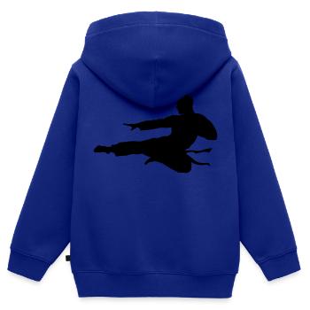 Kampfsport male de - Kinder Premium Organic Zip Hoodie - Royalblau - Hinten - AI Model Kid Male (0cm)