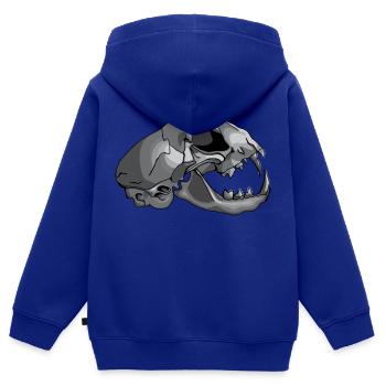 Katzenschädel - Kinder Premium Organic Zip Hoodie - Royalblau - Hinten - AI Model Kid Male (0cm)