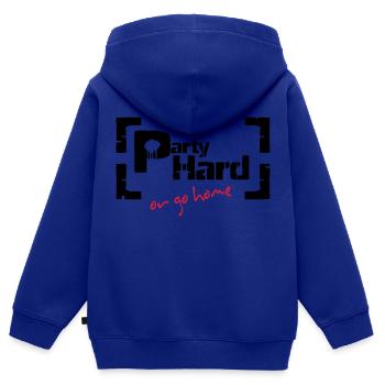 partyhard or go home - Kinder Premium Organic Zip Hoodie - Royalblau - Hinten - AI Model Kid Male (0cm)