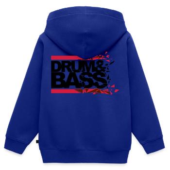 Drum 'n' Bass brisé - Sweat Premium à capuche zippé enfant bio - bleu roi - Dos - AI Model Kid Male (0cm)