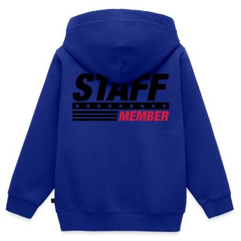 staff - Kinder Premium Organic Zip Hoodie - Royalblau - Hinten - AI Model Kid Male (0cm)