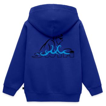 Brustschwimmen - Kinder Premium Organic Zip Hoodie - Royalblau - Hinten - AI Model Kid Male (0cm)