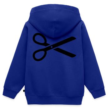 Schere - Kinder Premium Organic Zip Hoodie - Royalblau - Hinten - AI Model Kid Male (0cm)
