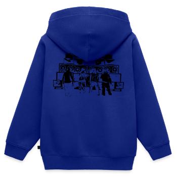 sound system free People - Kids Premium Organic Zip-up Hoodie - royal blue - Back - AI Model Kid Male (0cm)