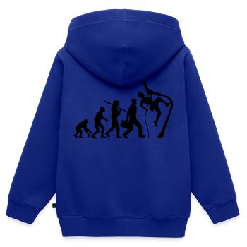 Klettern seil bergsteiger evolution - Kinder Premium Organic Zip Hoodie - Royalblau - Hinten - AI Model Kid Male (0cm)