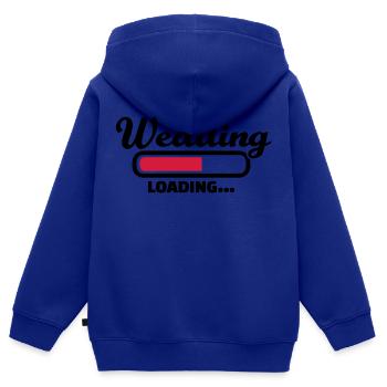 Hochzeit - Kinder Premium Organic Zip Hoodie - Royalblau - Hinten - AI Model Kid Male (0cm)