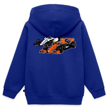 Racecar - Rennauto - Kinder Premium Organic Zip Hoodie - Royalblau - Hinten - AI Model Kid Male (0cm)