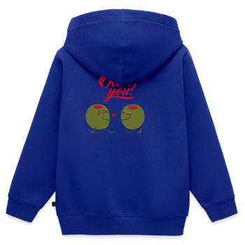 Olive toi - Sweat Premium à capuche zippé enfant bio - bleu roi - Dos - AI Model Kid Male (0cm)