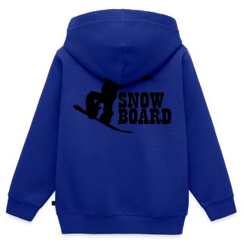 Snowboard Snowboarder - Sweat Premium à capuche zippé enfant bio - bleu roi - Dos - AI Model Kid Male (0cm)