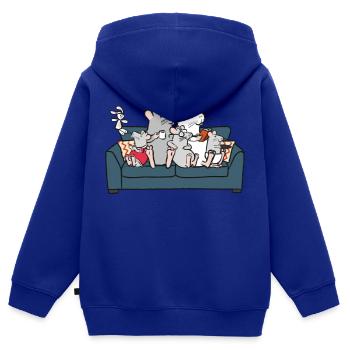 Family time - Kids Premium Organic Zip-up Hoodie - royal blue - Back - AI Model Kid Male (0cm)