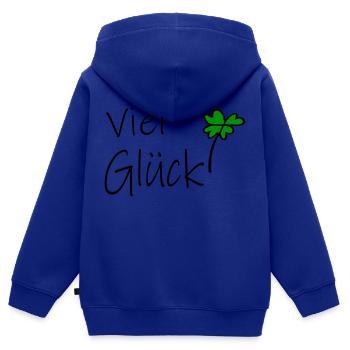 Viel Glück - Kinder Premium Organic Zip Hoodie - Royalblau - Hinten - AI Model Kid Male (0cm)